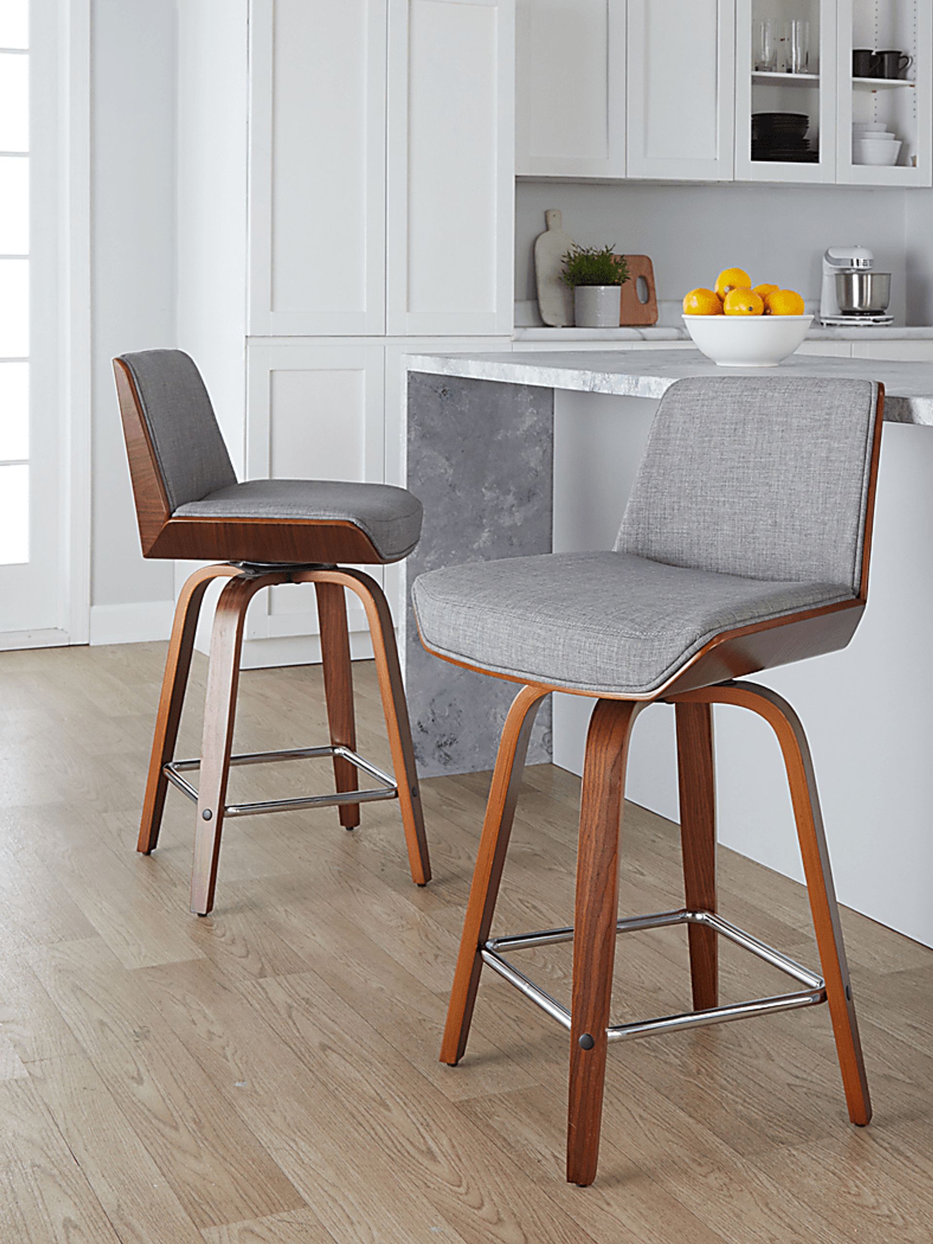 Towton I Gray Swivel Counter Height Stool, Set of 2 - Image 3