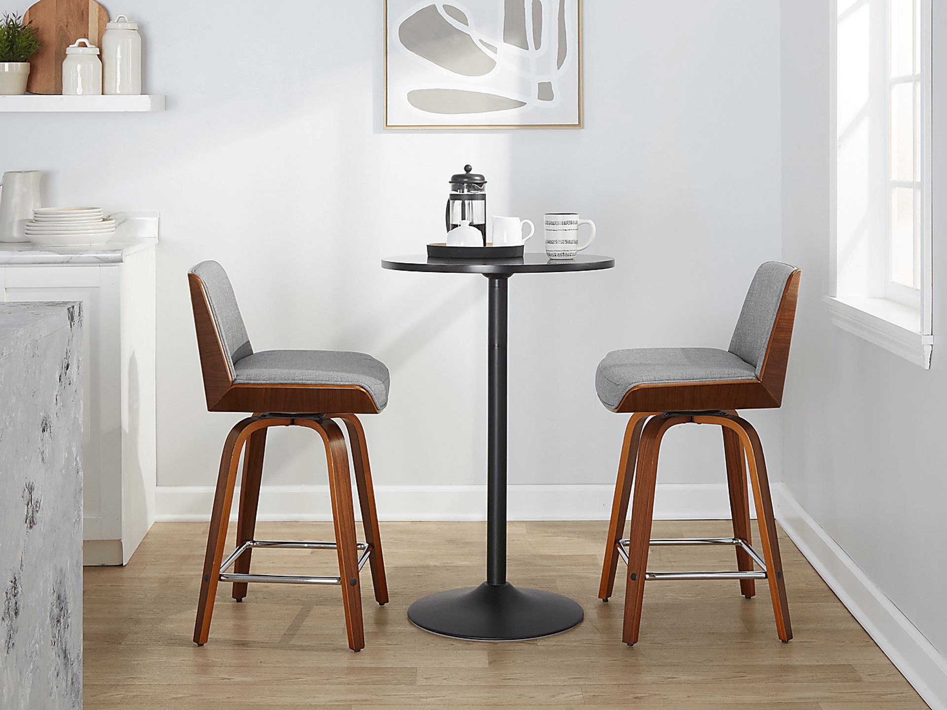 Towton I Gray Swivel Counter Height Stool, Set of 2 - Image 5