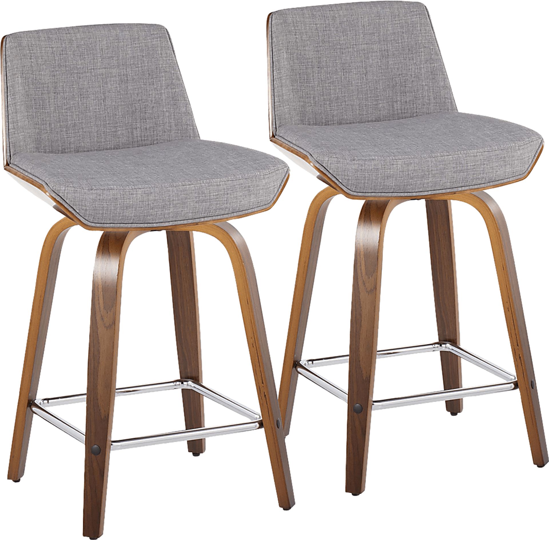 Towton I Gray Swivel Counter Height Stool, Set of 2 - Image 1
