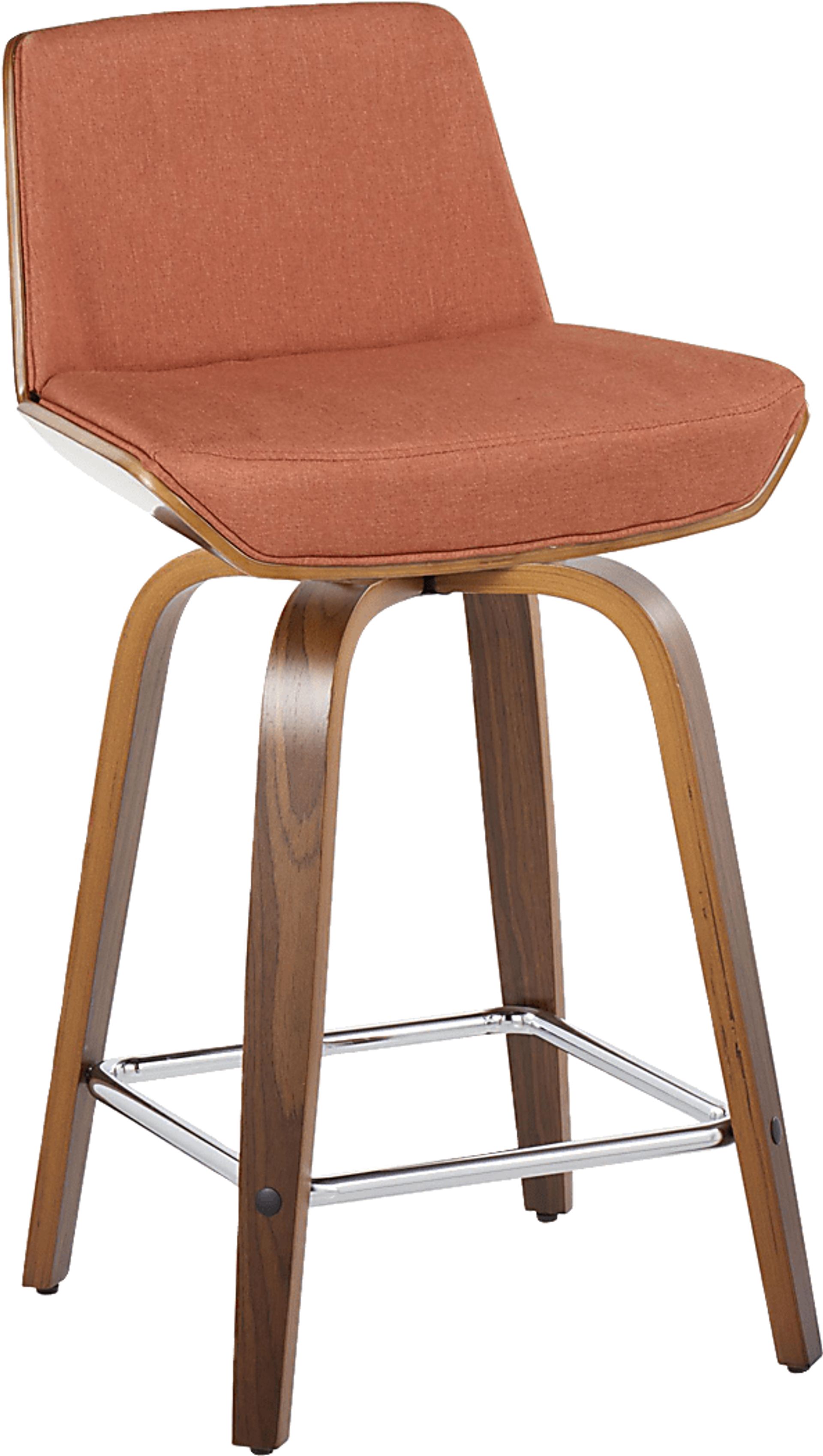 Towton I Orange Swivel Counter Height Stool, Set of 2 - Image 6