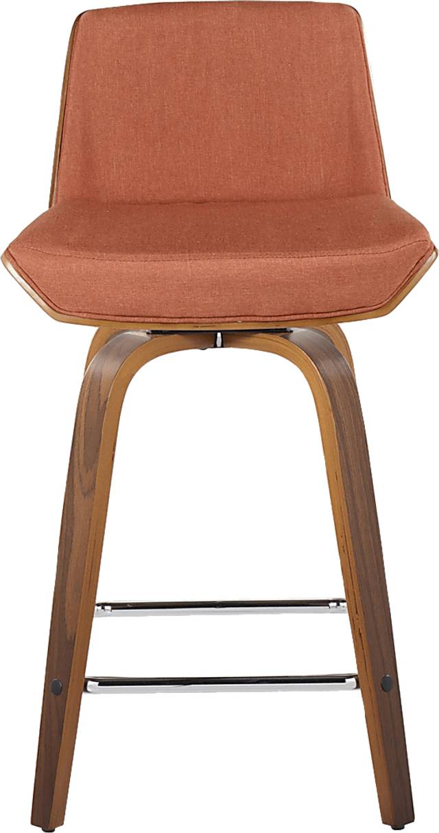 Towton I Orange Swivel Counter Height Stool, Set of 2 - Thumbnail - Image 8