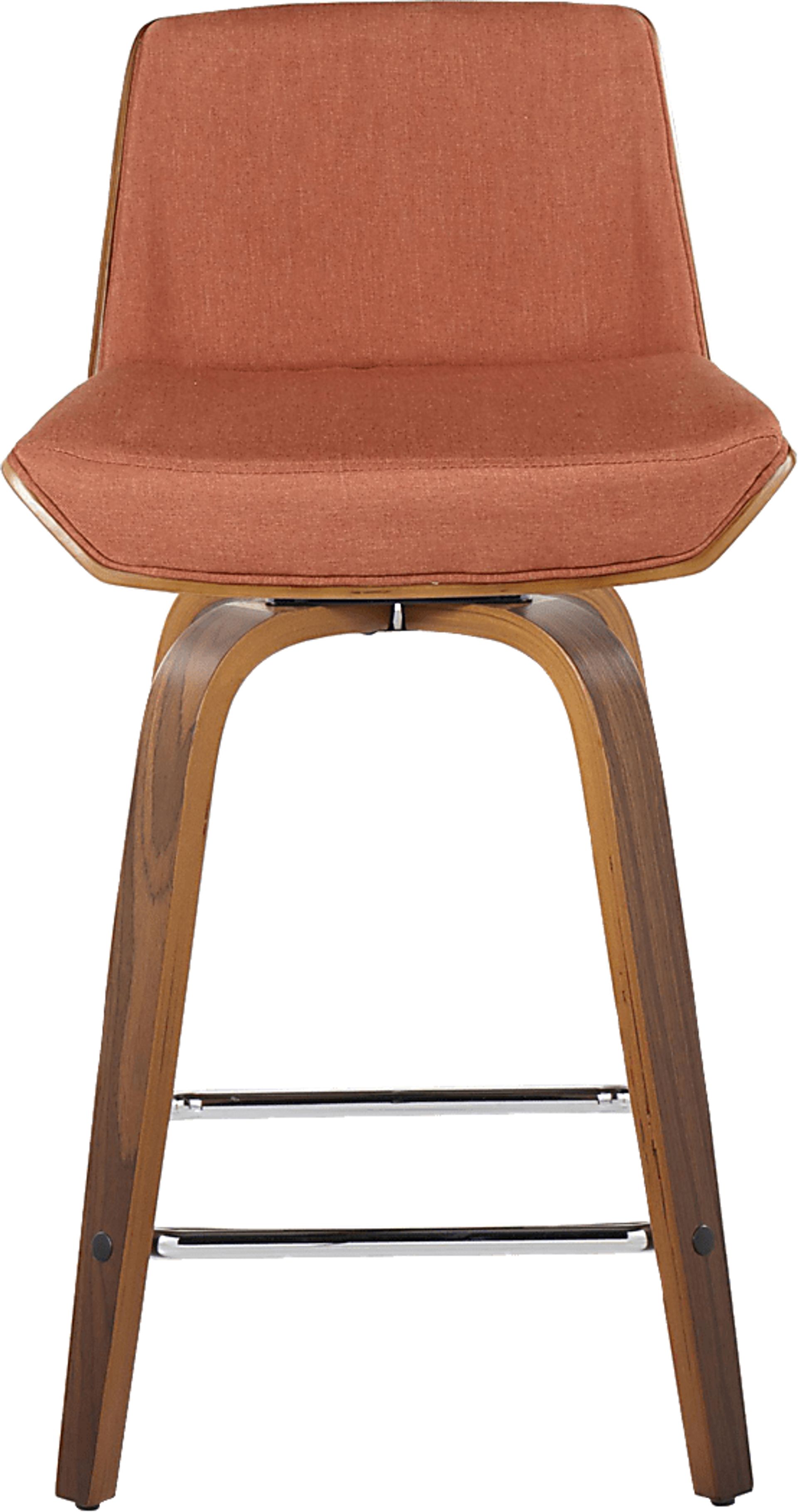 Towton I Orange Swivel Counter Height Stool, Set of 2 - Image 8