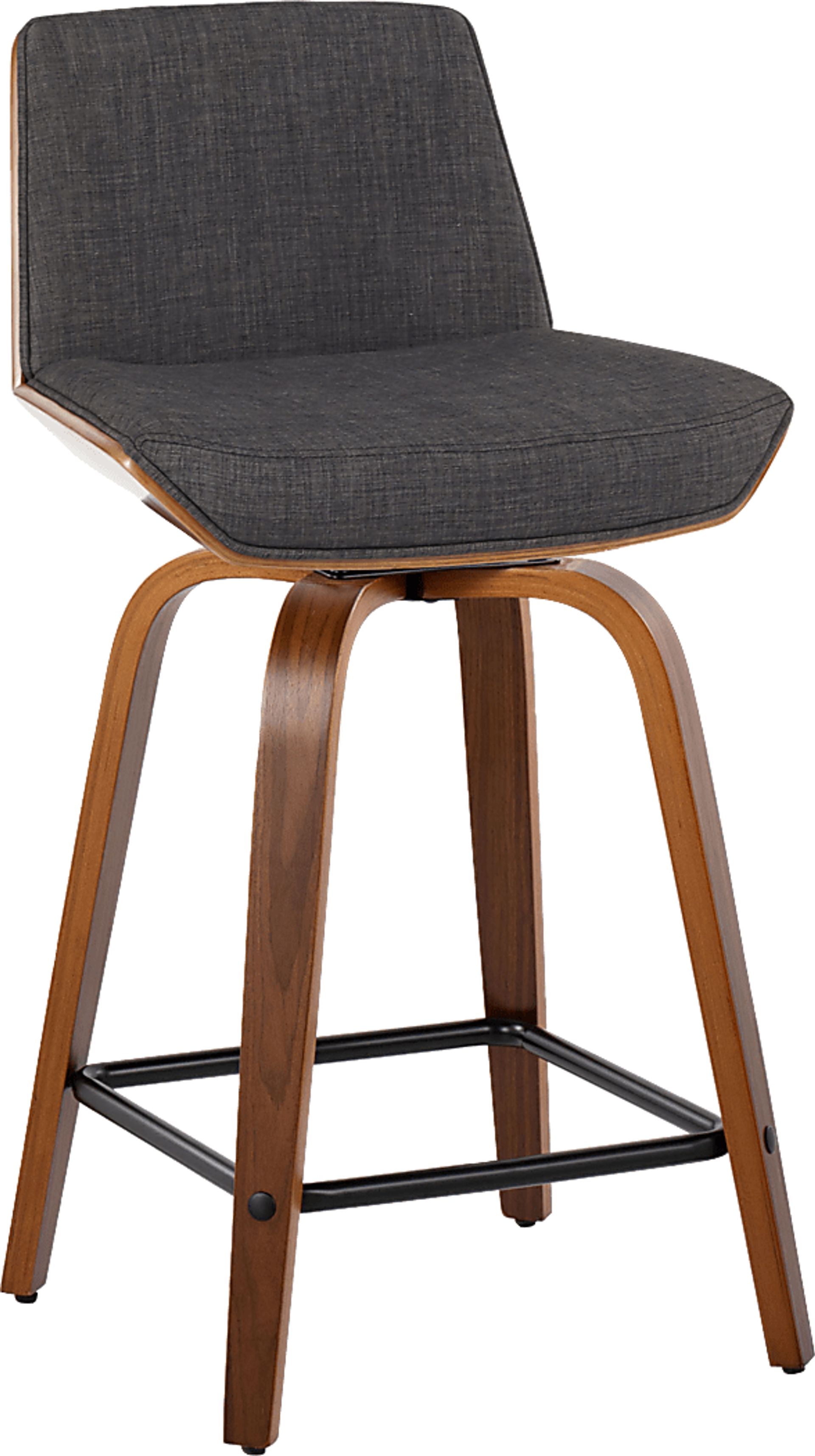 Towton II Charcoal Swivel Counter Height Stool, Set of 2 - Image 6