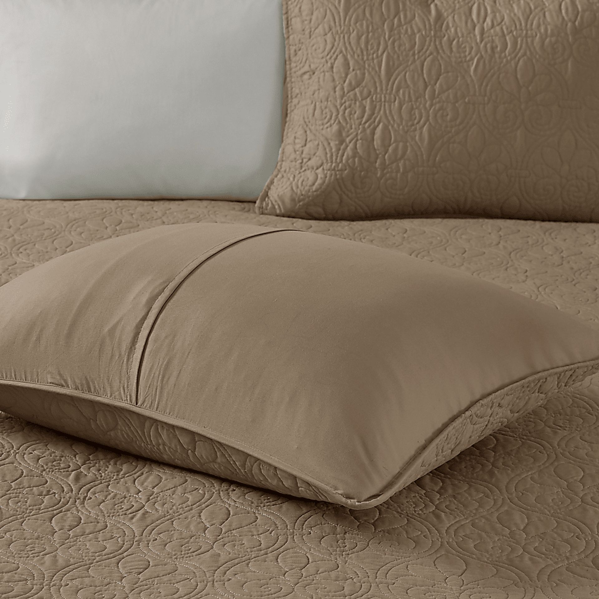 Toyah Mocha Brown 3 Pc King Bedspread Set - Image 5