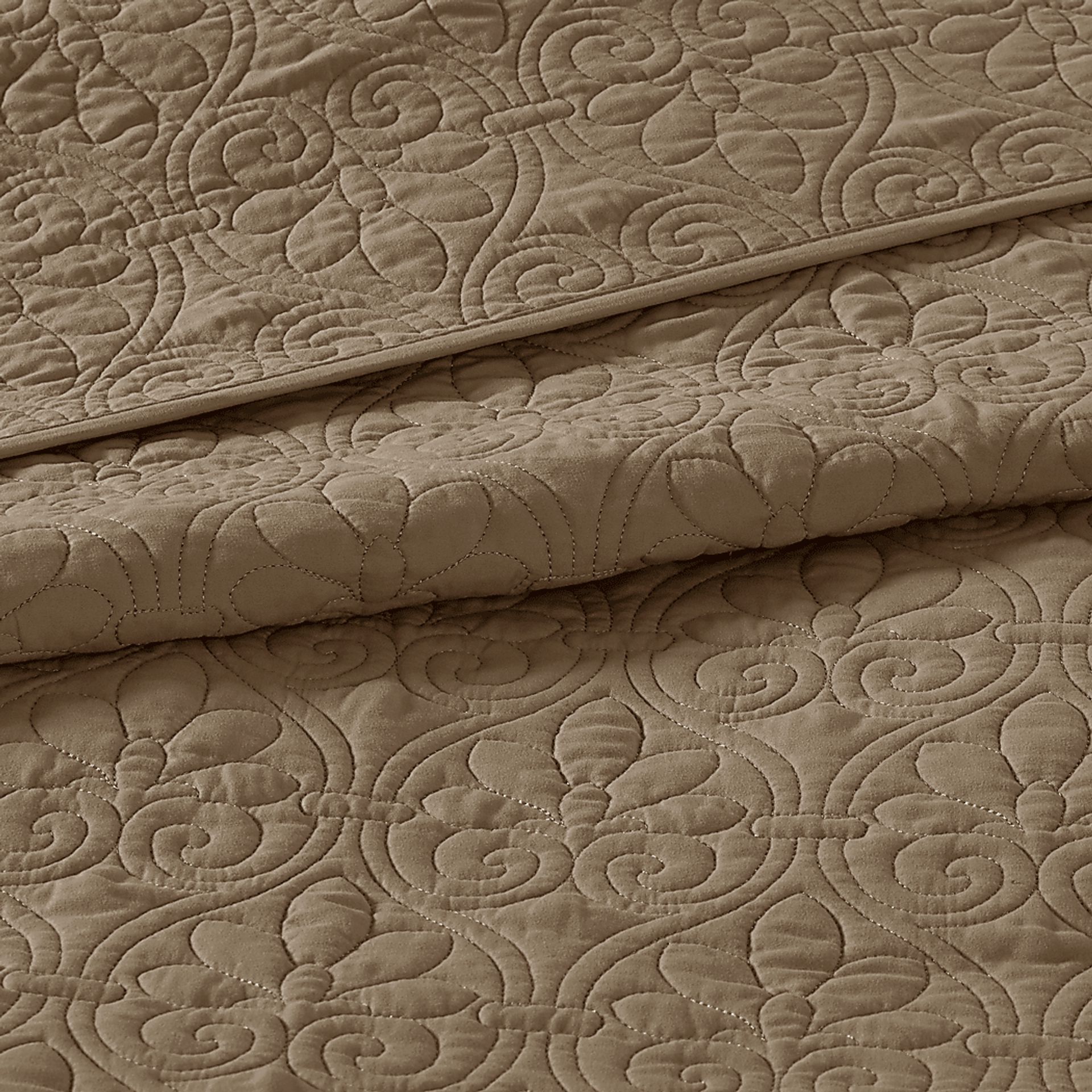 Toyah Mocha Brown 3 Pc King Bedspread Set - Image 8