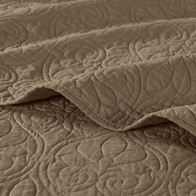 Toyah Mocha Brown 3 Pc King Bedspread Set - Thumbnail - Image 9