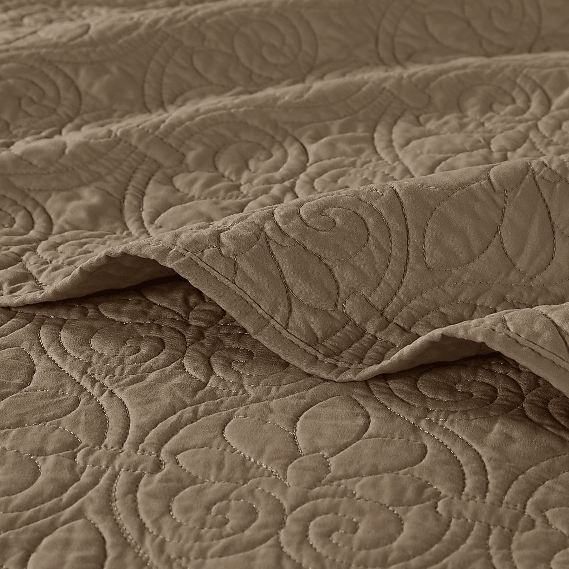 Toyah Mocha Brown 3 Pc King Bedspread Set - Image 9
