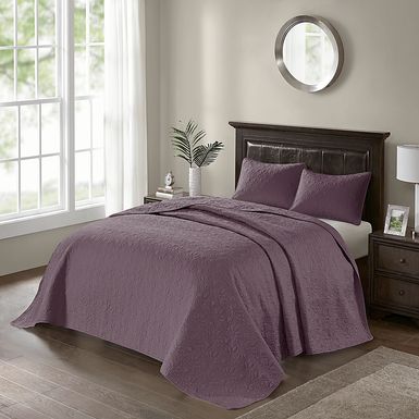 Toyah Purple 3 Pc King Bedspread Set