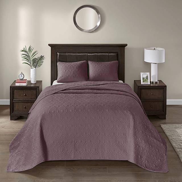Toyah Purple 3 Pc Queen Bedspread Set - Thumbnail - Image 2