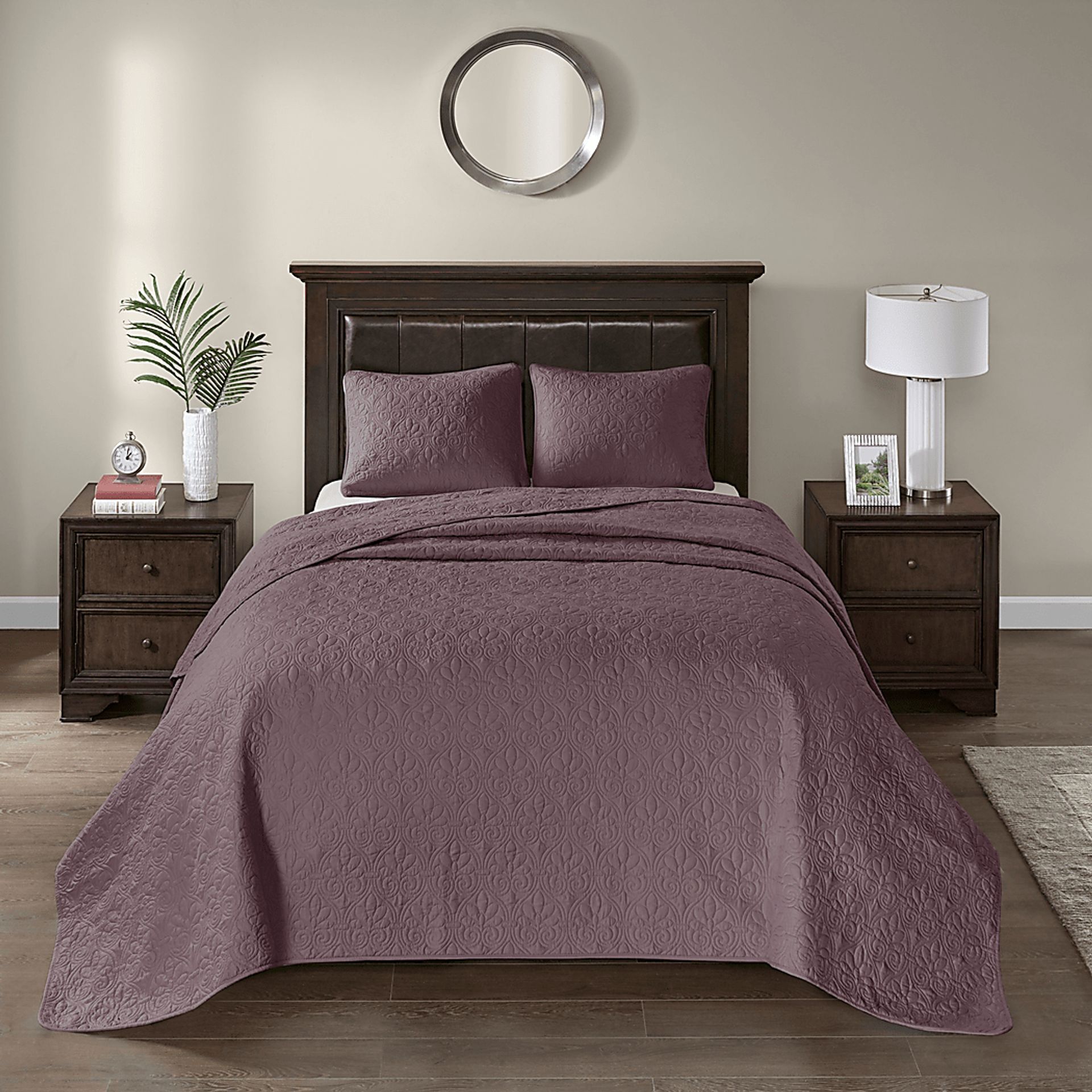 Toyah Purple 3 Pc Queen Bedspread Set - Image 2