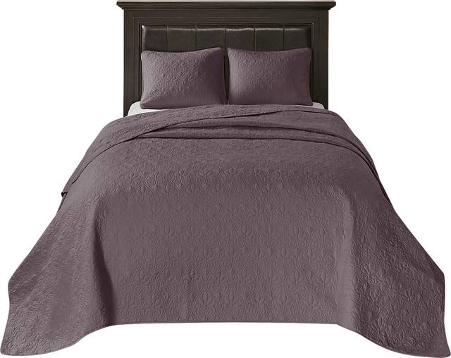 Toyah Purple 3 Pc Queen Bedspread Set - Thumbnail - Image 4