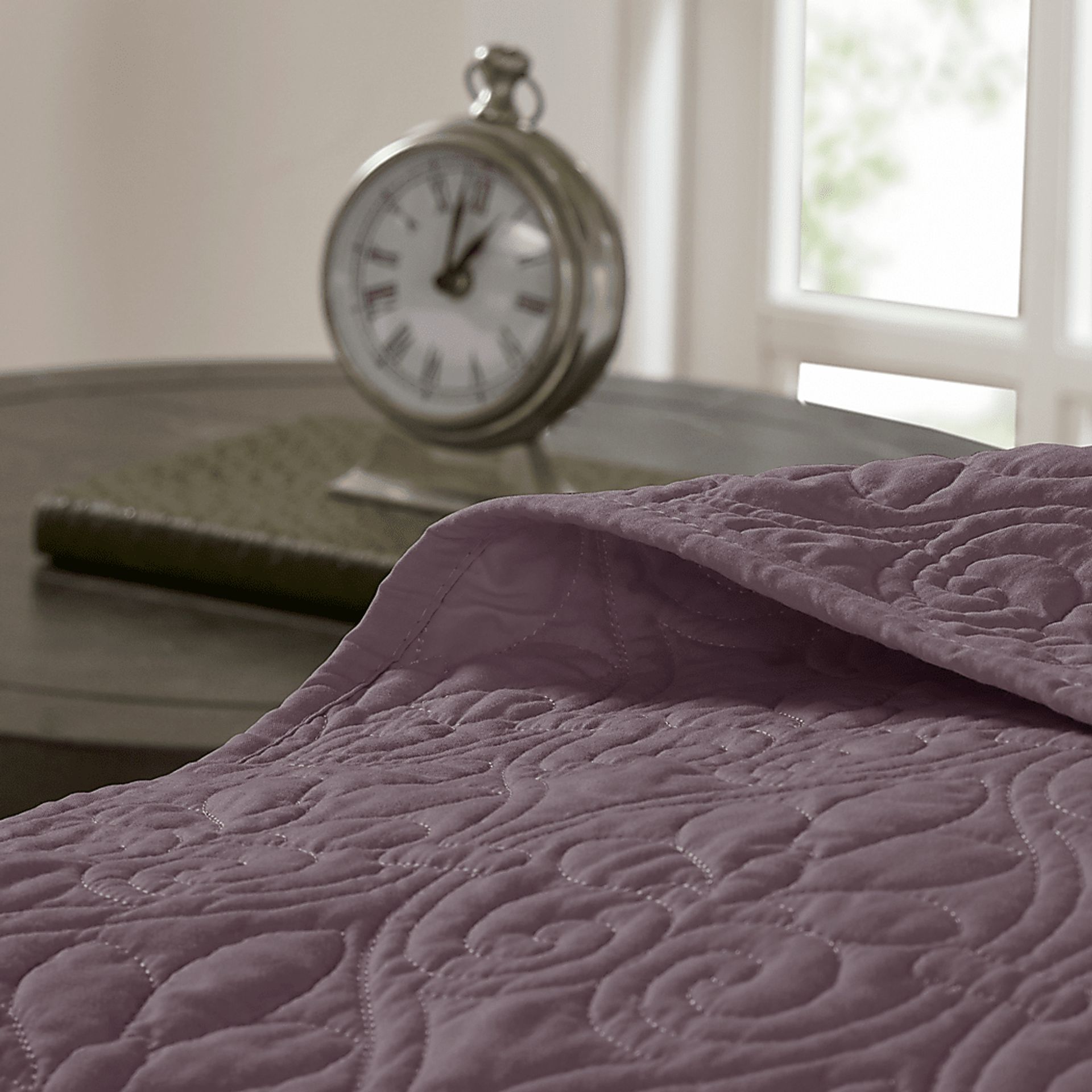 Toyah Purple 3 Pc Queen Bedspread Set - Image 7