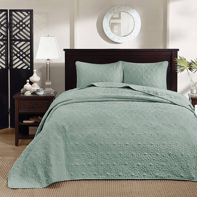 Toyah Seafoam Green 3 Pc King Bedspread Set - Thumbnail - Image 2