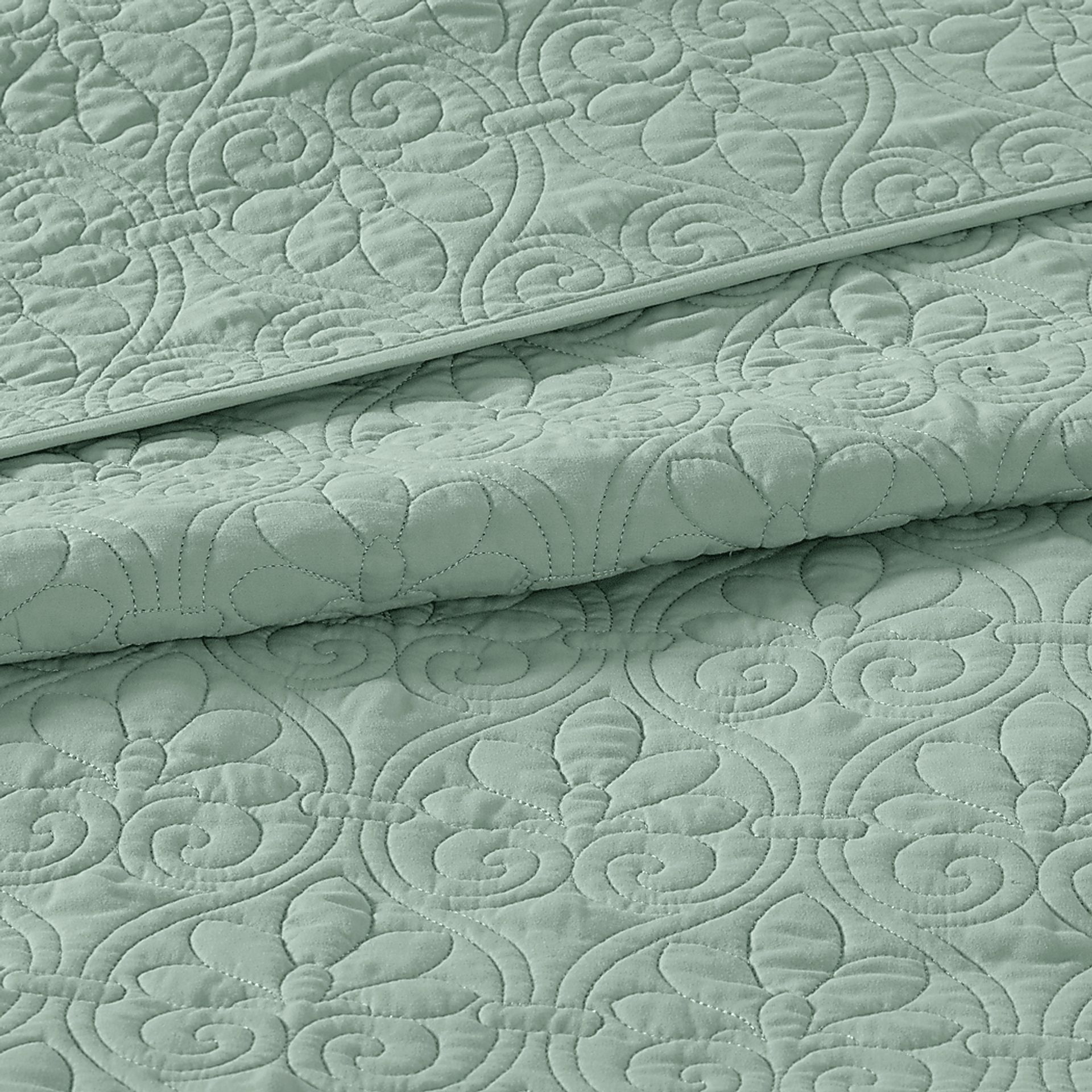 Toyah Seafoam Green 3 Pc King Bedspread Set - Image 6