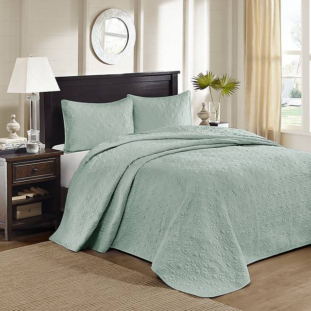 Toyah Seafoam Green 3 Pc King Bedspread Set - Thumbnail - Image 1