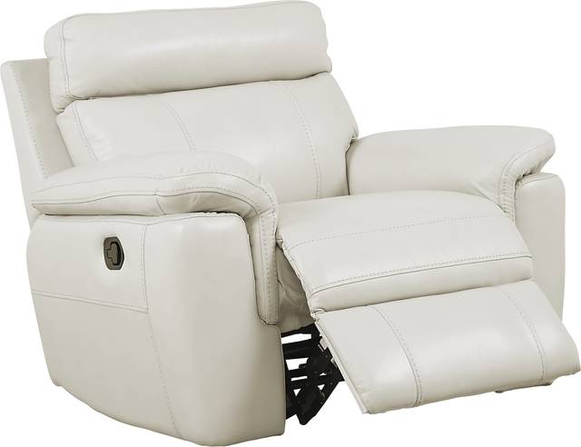Trafalgar Square Ivory Leather Glider Recliner - Thumbnail - Image 2