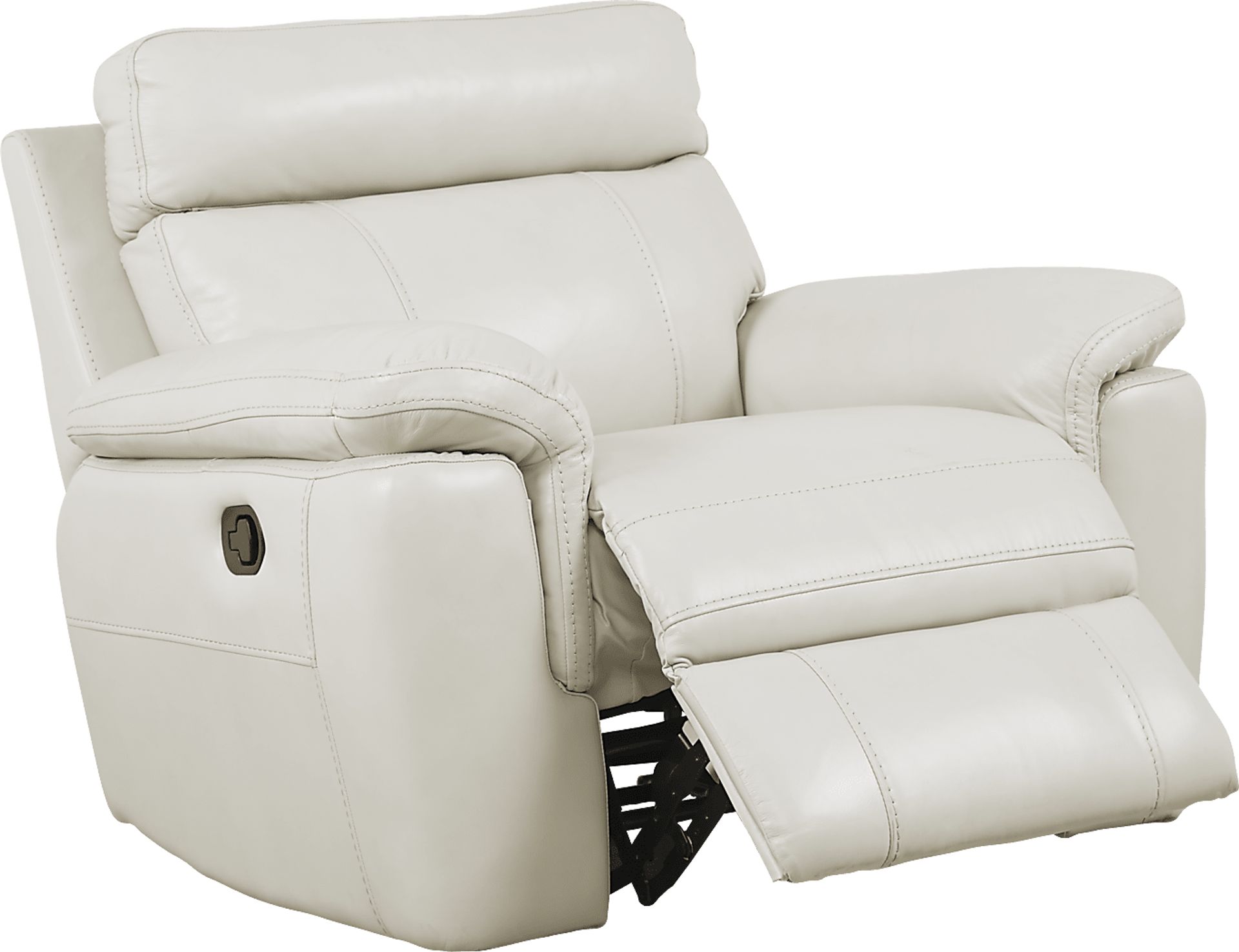 Trafalgar Square Ivory Leather Glider Recliner - Image 2