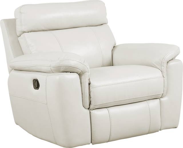 Trafalgar Square Ivory Leather Glider Recliner - Thumbnail - Image 1