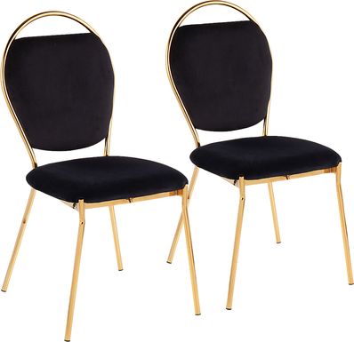 Trafalger Black Side Chair, Set of 2