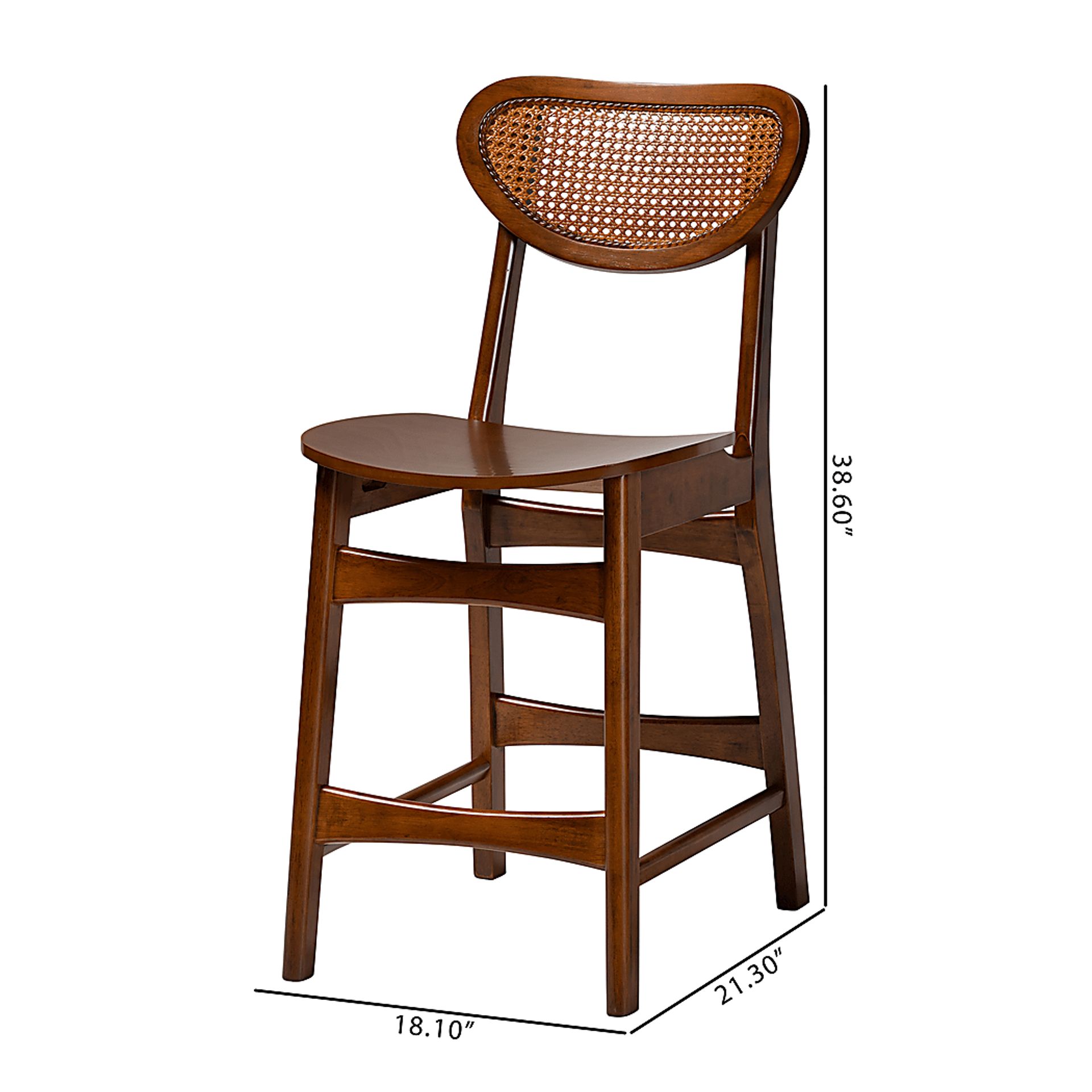 Traminer Walnut Brown Counter Stool, Set of 2 - Image 9