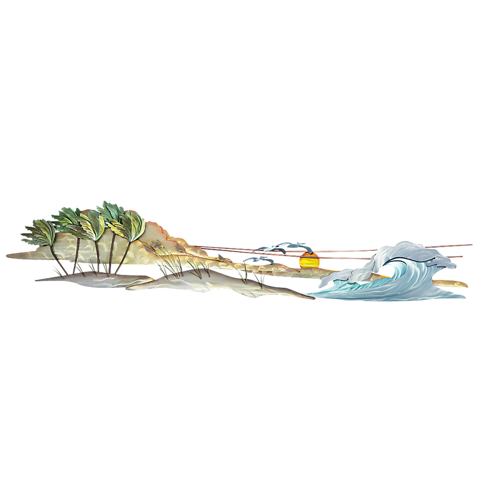Tranquil Beach Silver Indoor/Outdoor Wall Art - Image 1