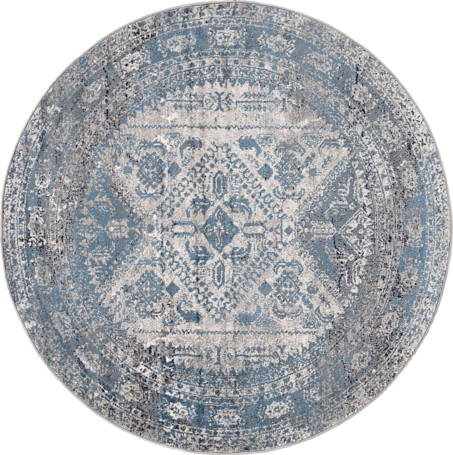 Transcom II Gray 5'3 Round Rug - Image 1