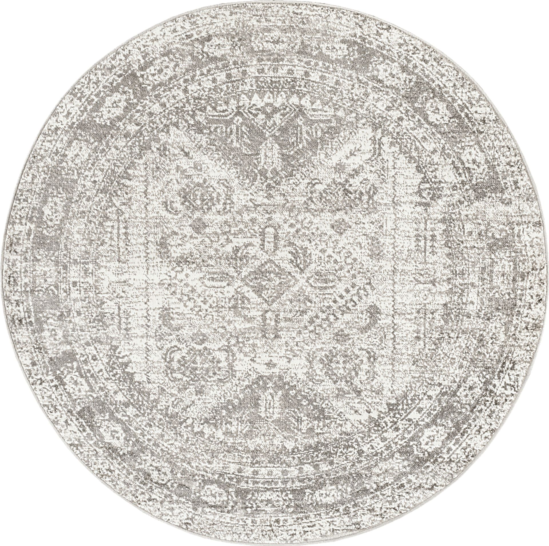 Transcom III Gray 5'3 Round Rug - Image 1
