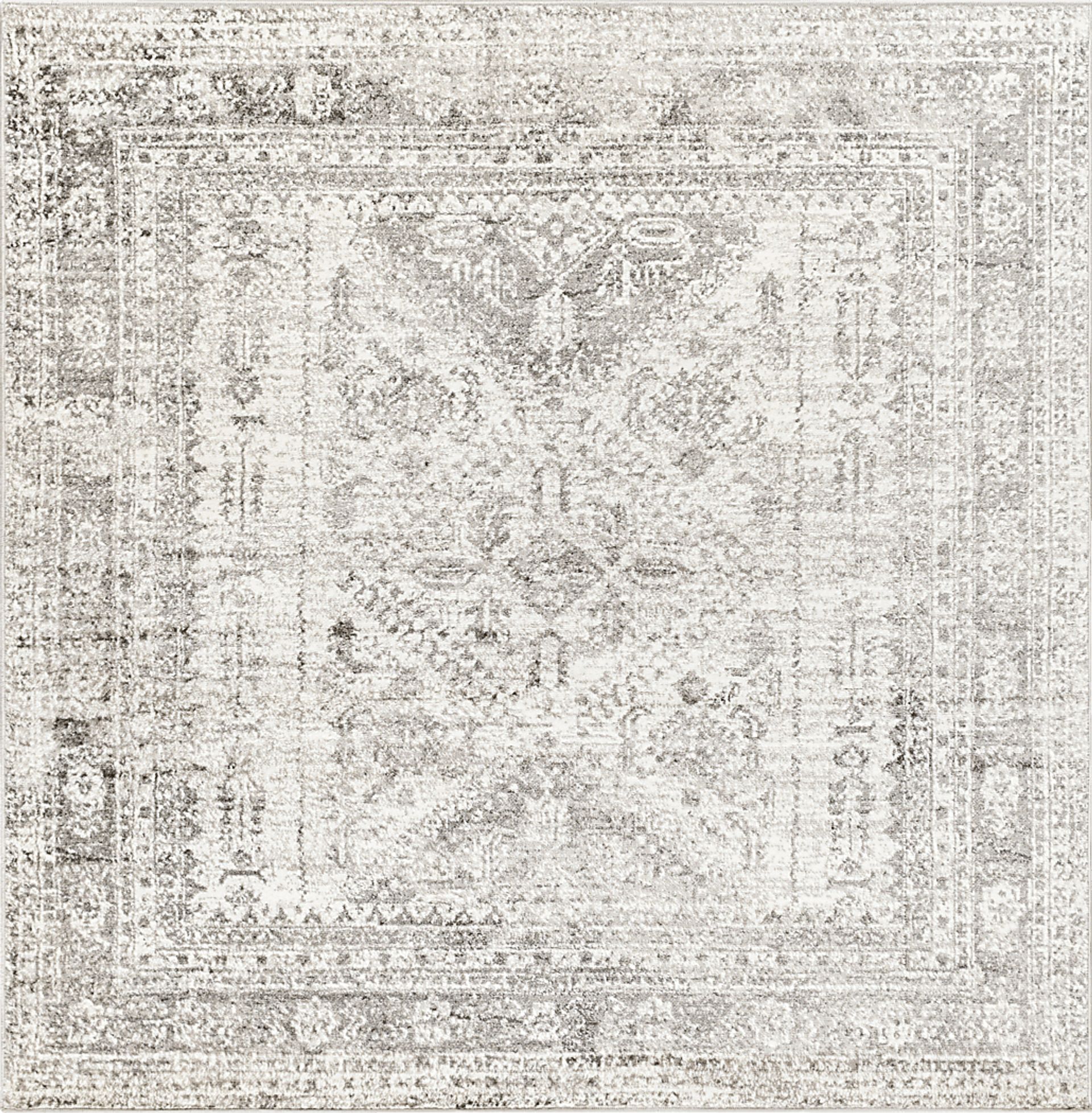 Transcom III Gray 6'7 Square Rug - Image 1