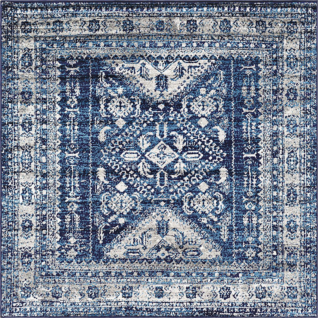 Transcom IV Navy 5'3 Square Rug