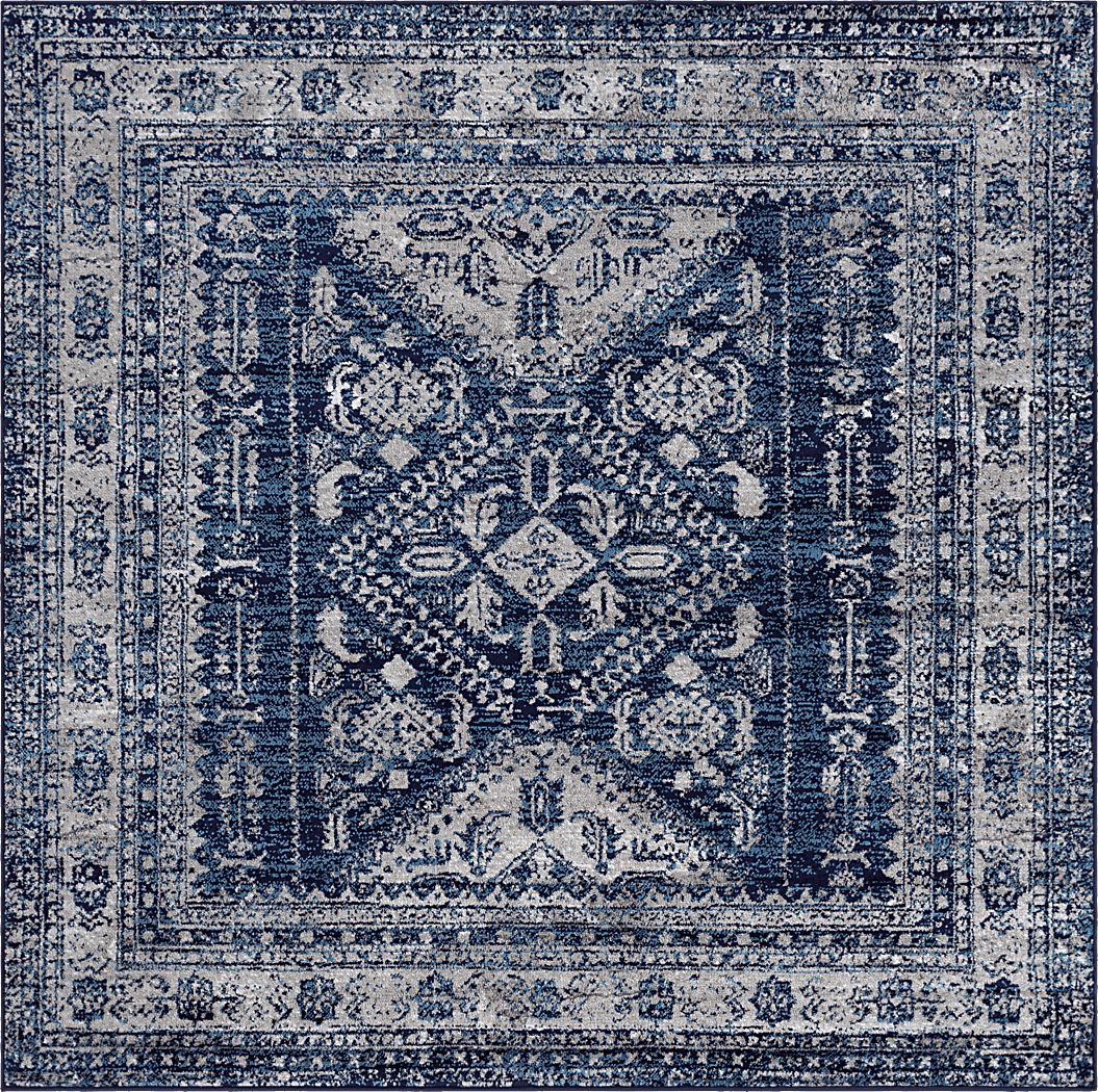 Transcom IV Navy 6'7 Square Rug