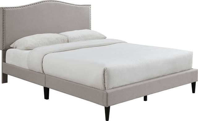 Trapon Beige Queen Bed - Thumbnail - Image 1