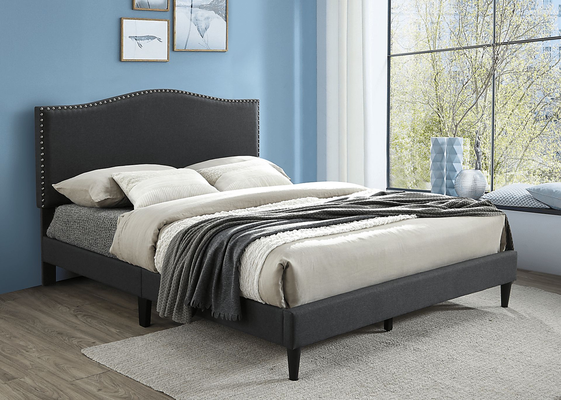 Trapon Charcoal Queen Bed - Image 4