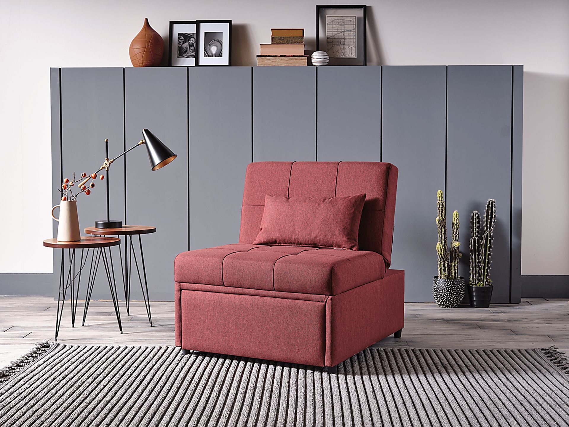 Traskwood Burgundy Sleeper Chair - Image 12