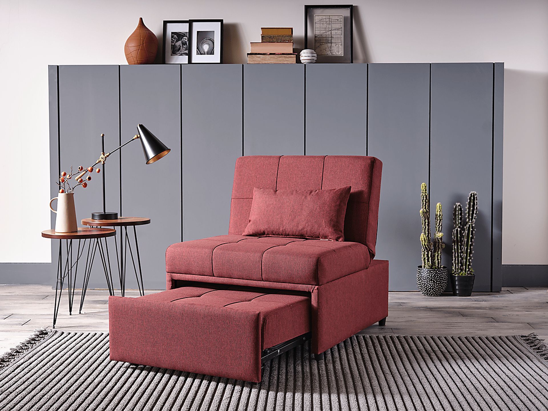 Traskwood Burgundy Sleeper Chair - Image 13