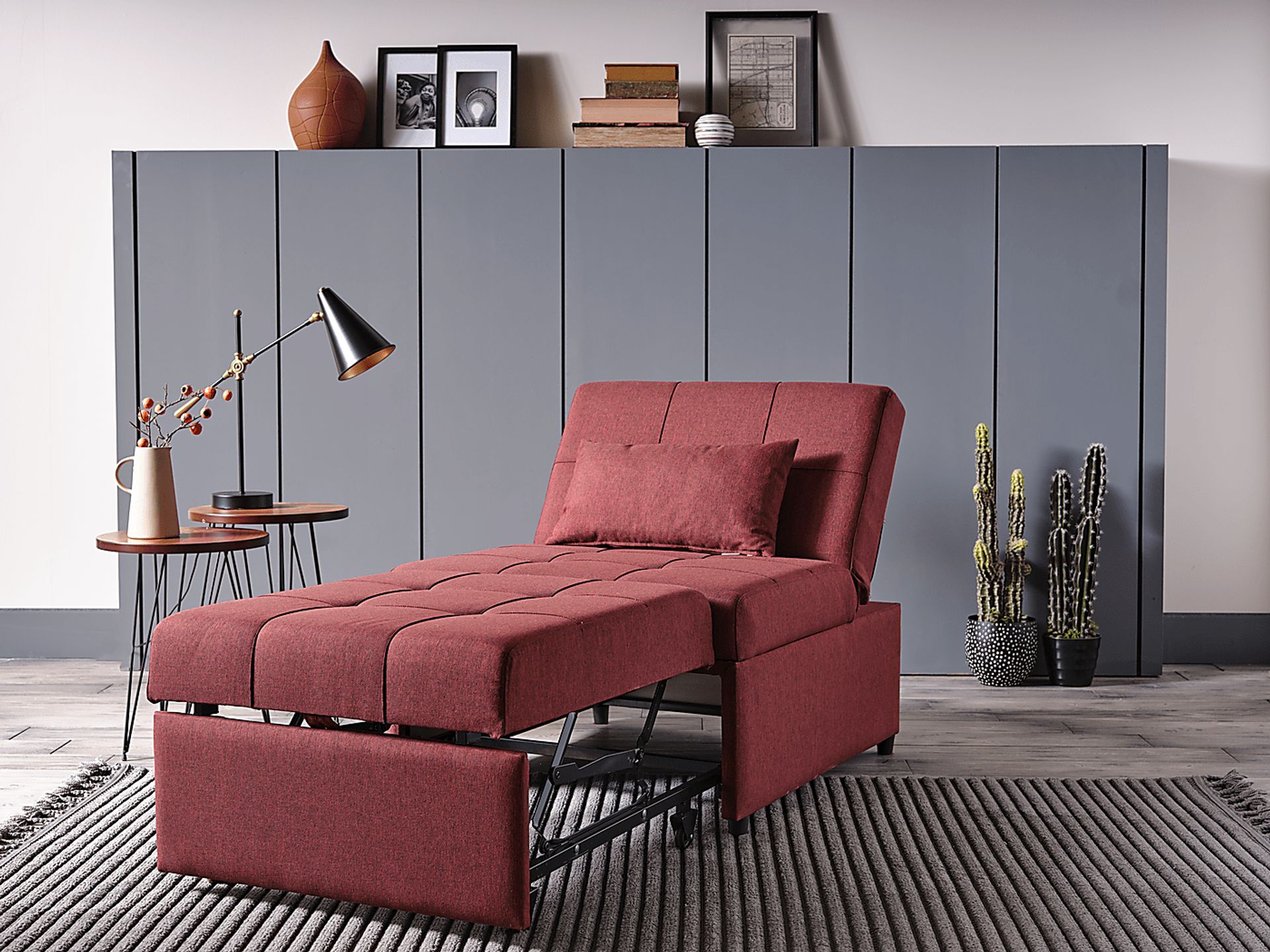 Traskwood Burgundy Sleeper Chair - Image 15