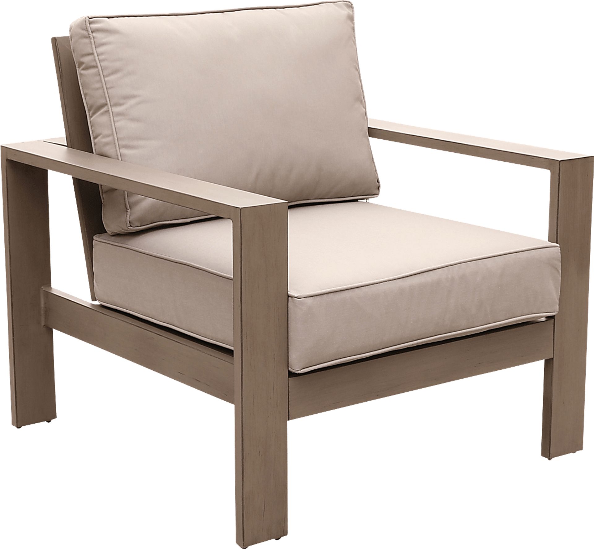 Travar Tan 3 Pc Outdoor Seating Set with Cream Cushions - Image 2