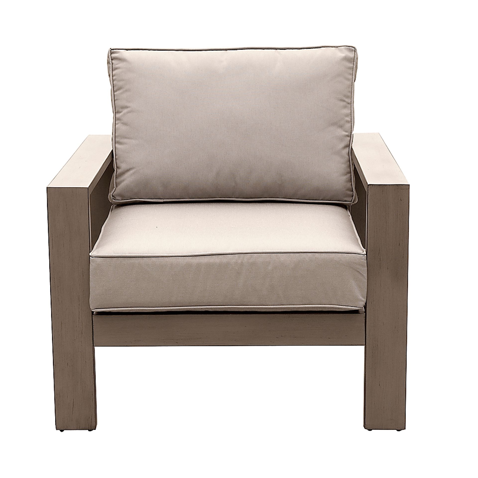 Travar Tan 5 Pc Outdoor Seating Set with Cream Cushions - Image 2