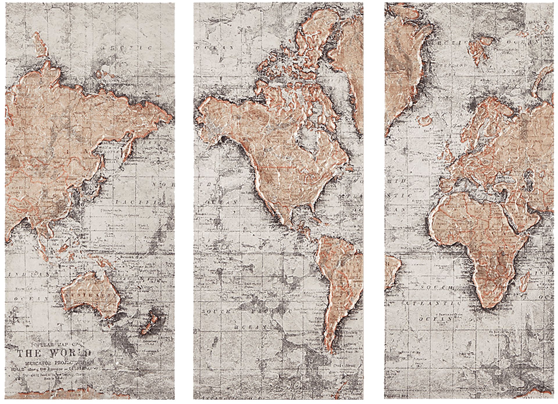 Travel Ambition Natural Artwork, Set of 3 - Image 1