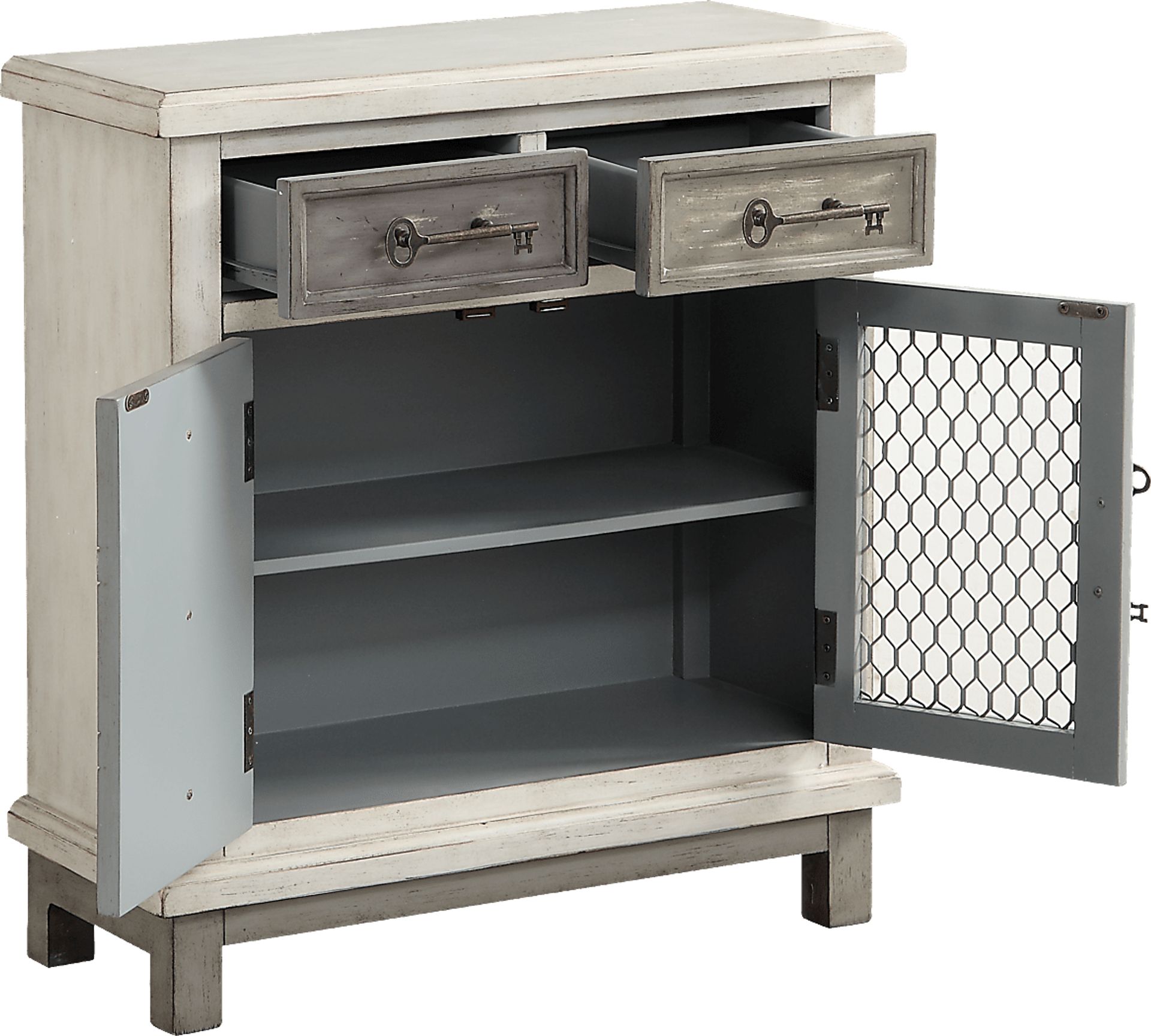 Travertine Gray Accent Cabinet - Image 3
