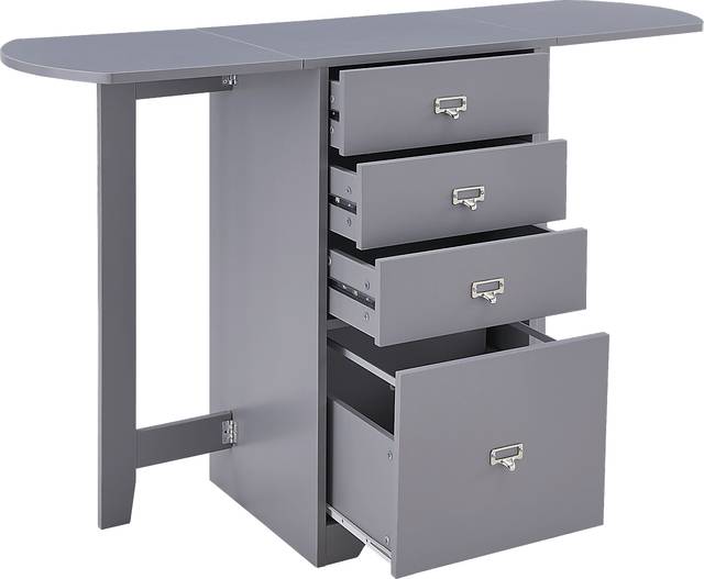 Travia Gray Folding Desk - Thumbnail - Image 2