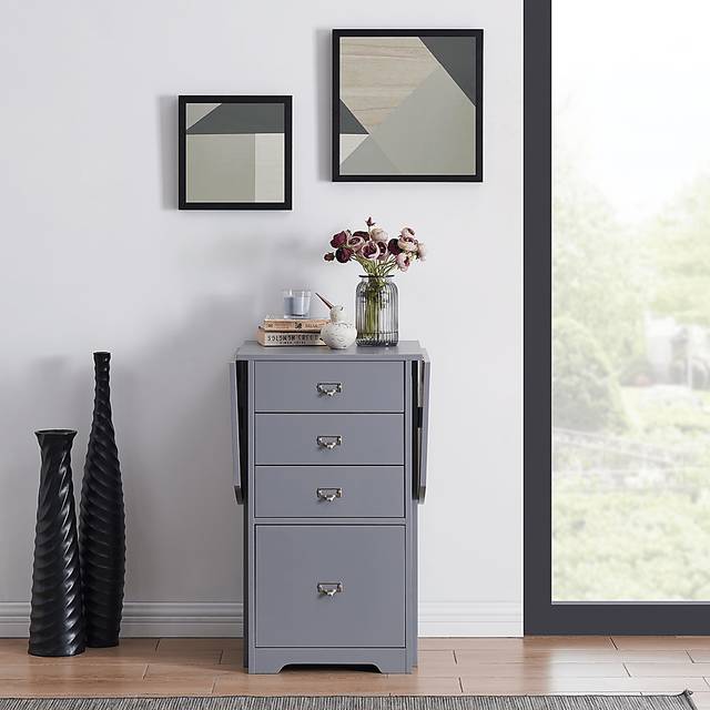 Travia Gray Folding Desk - Thumbnail - Image 7