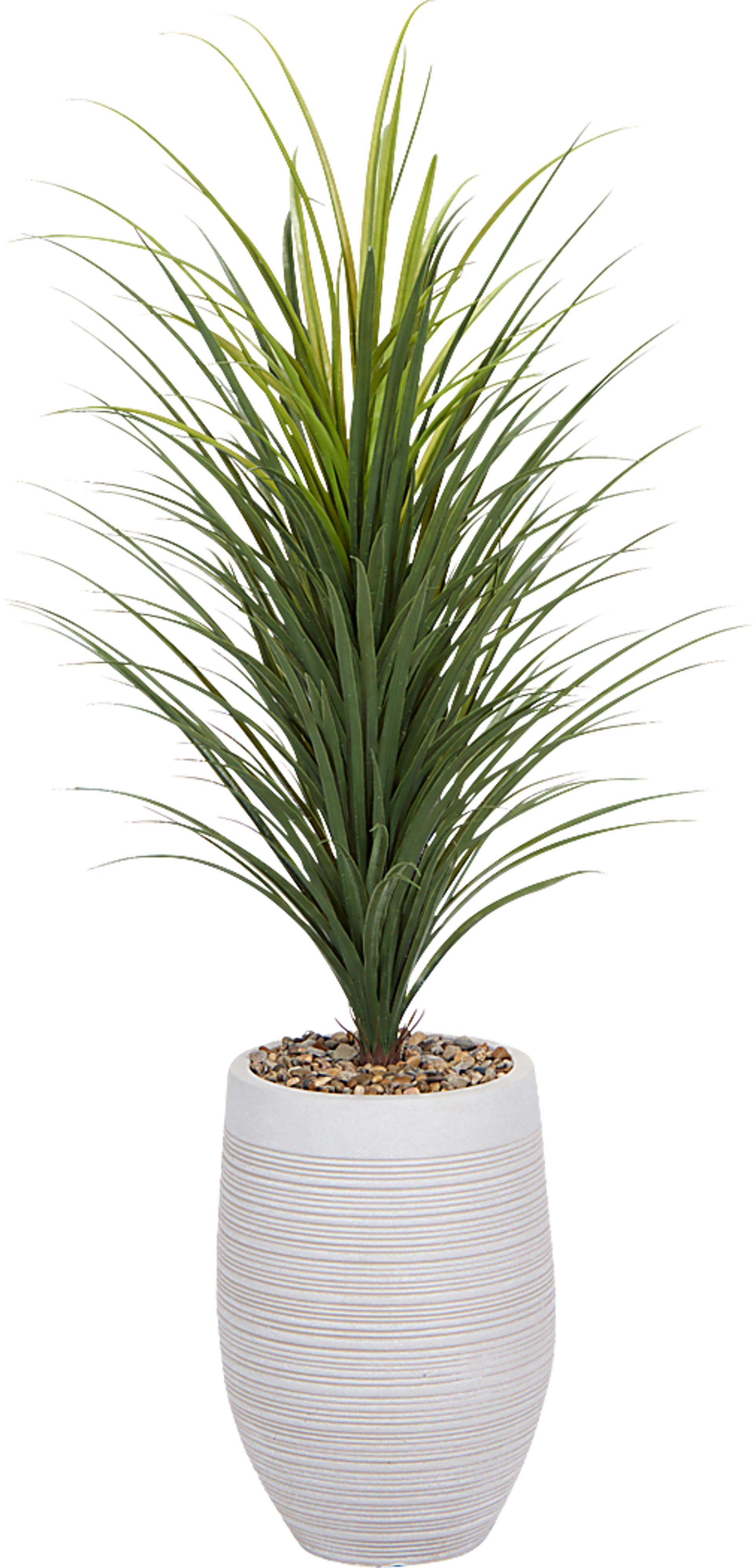 Travni Green 58 in. UV Artificial Grass in White Planter - Image 1
