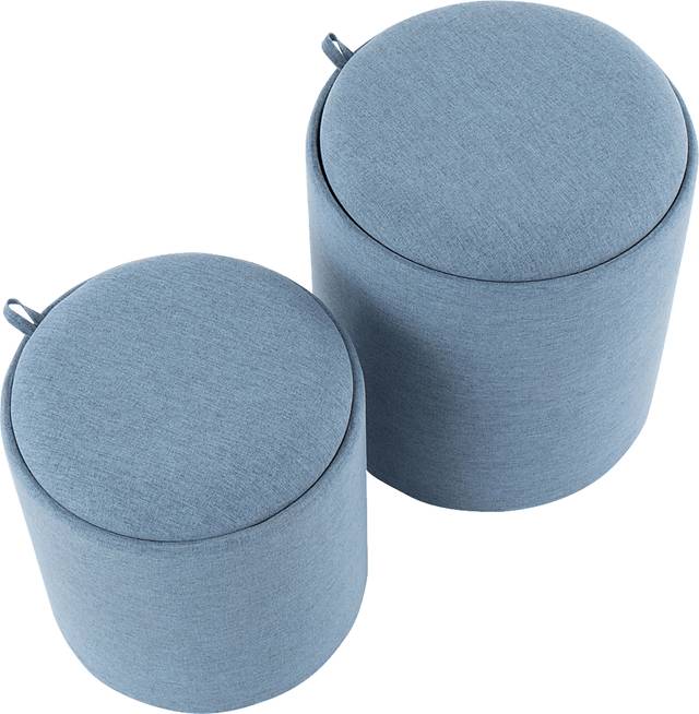 Traymore Blue Ottoman, Set of 2 - Thumbnail - Image 2