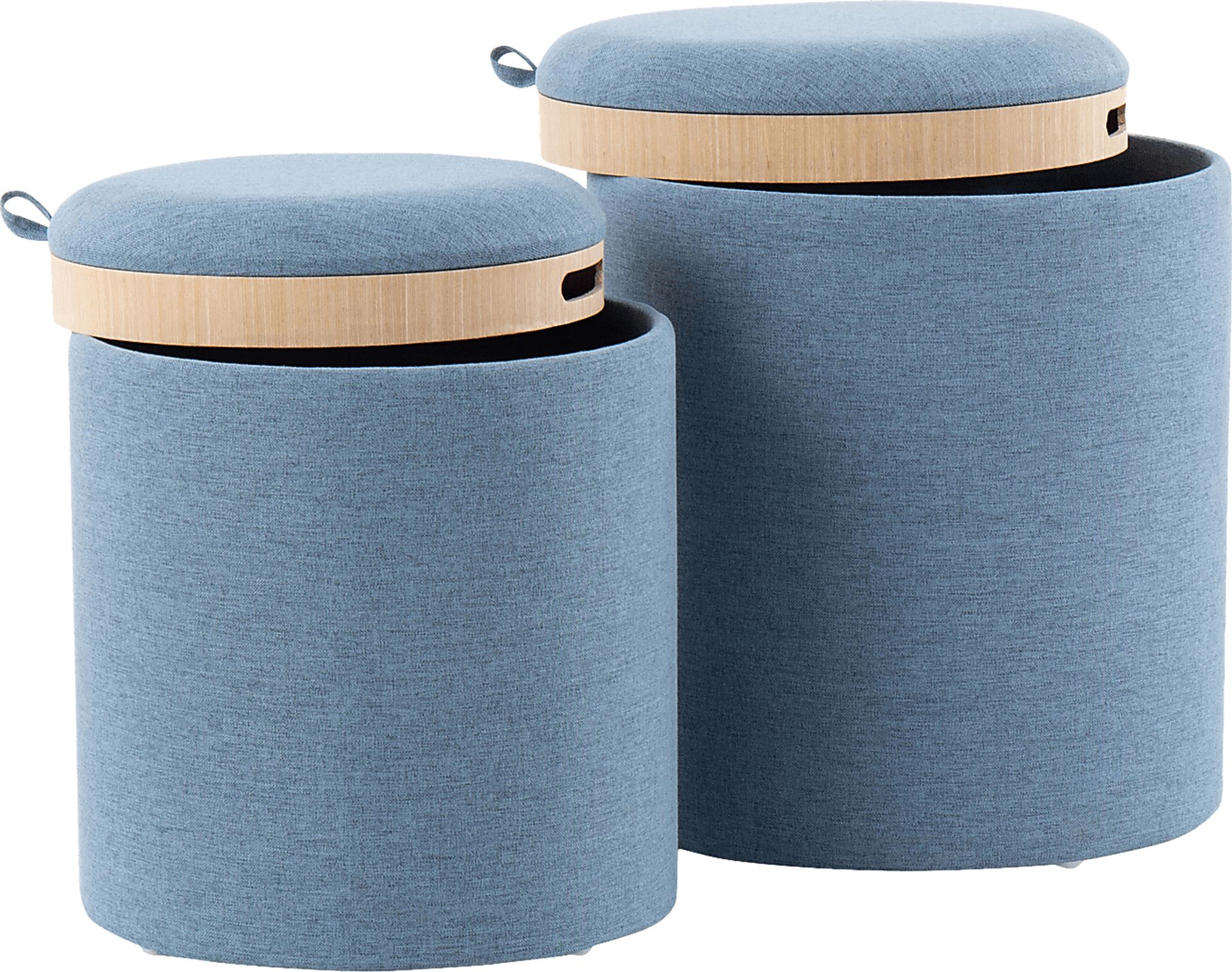 Traymore Blue Ottoman, Set of 2 - Image 3