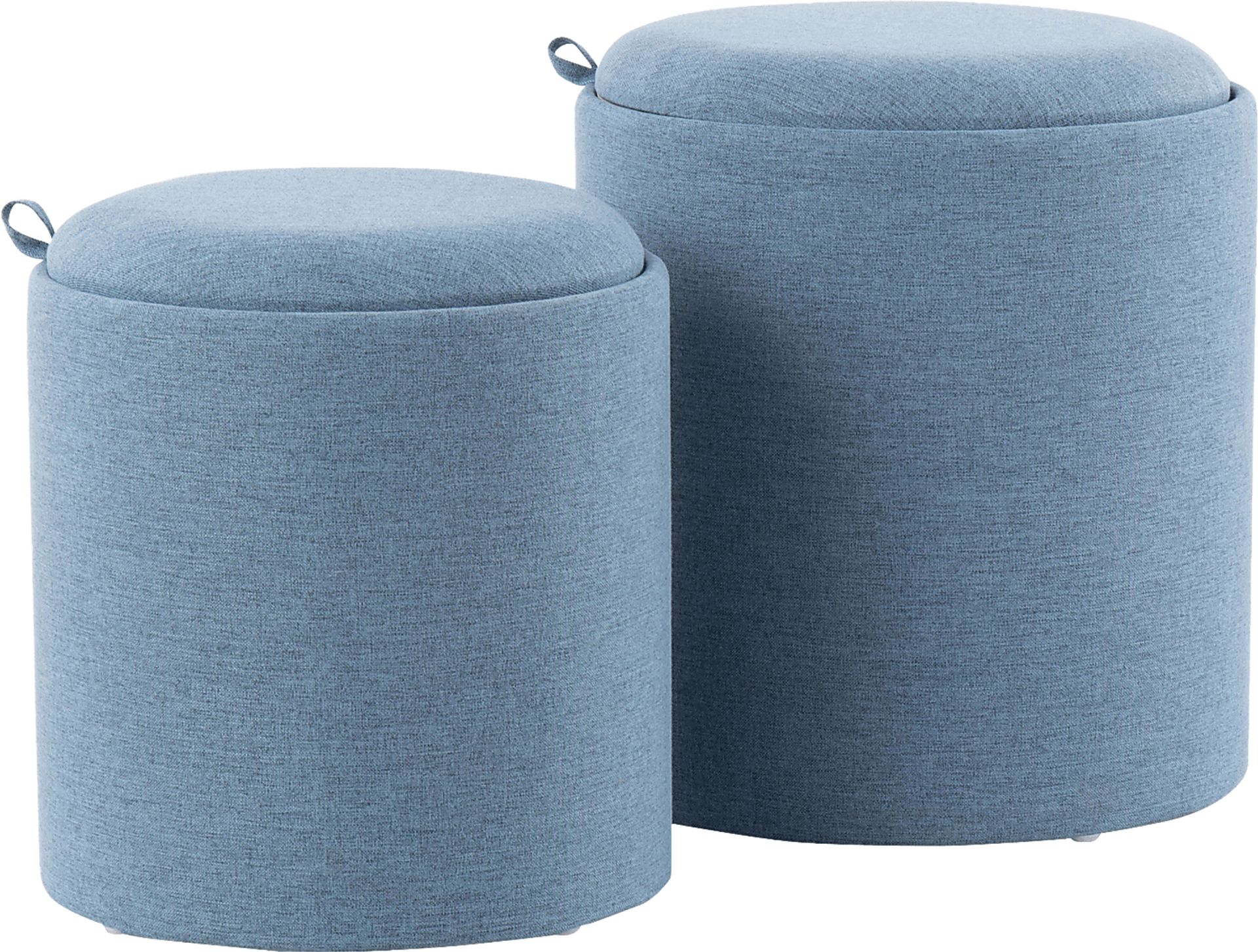 Traymore Blue Ottoman, Set of 2 - Image 1