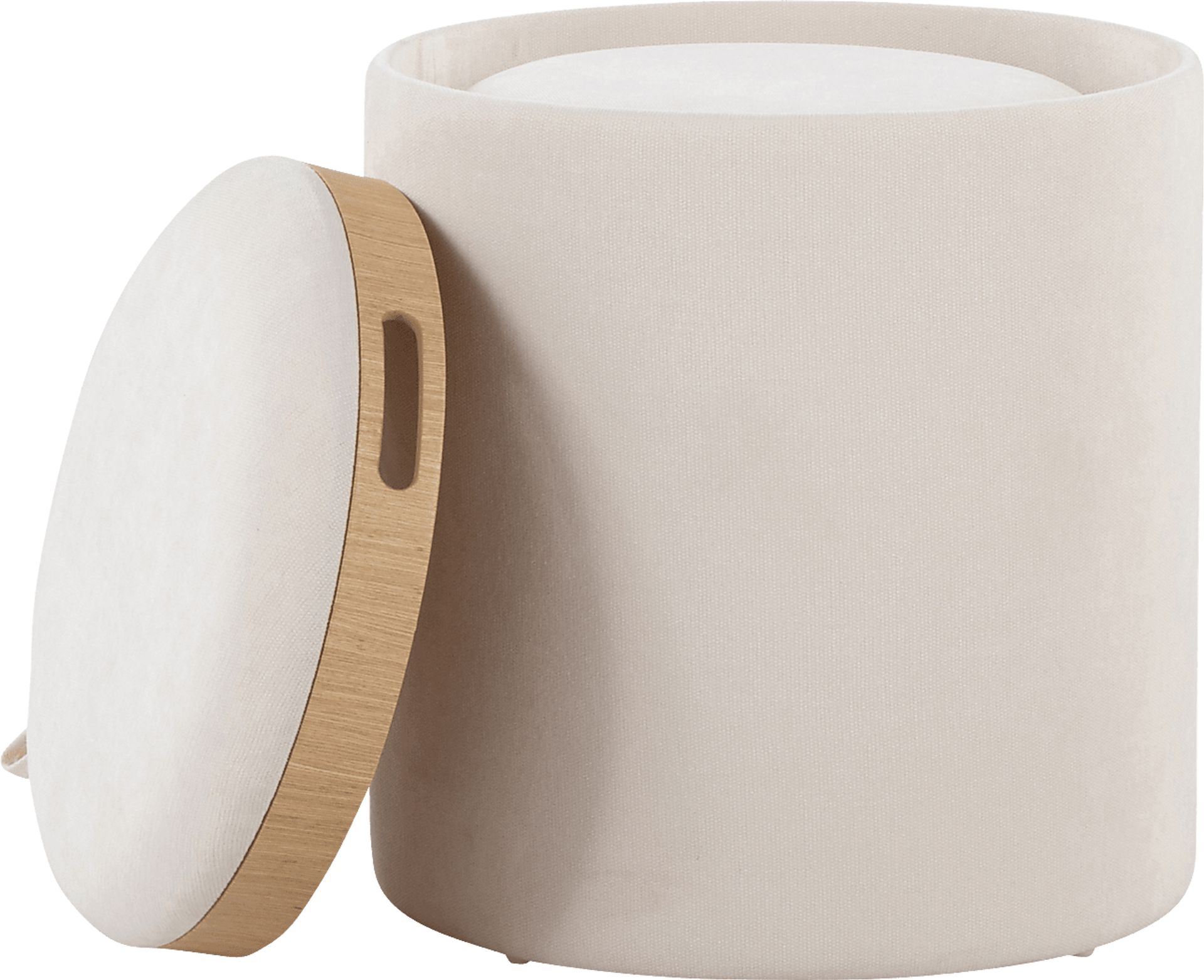 Traymore White Ottoman, Set of 2 - Image 3