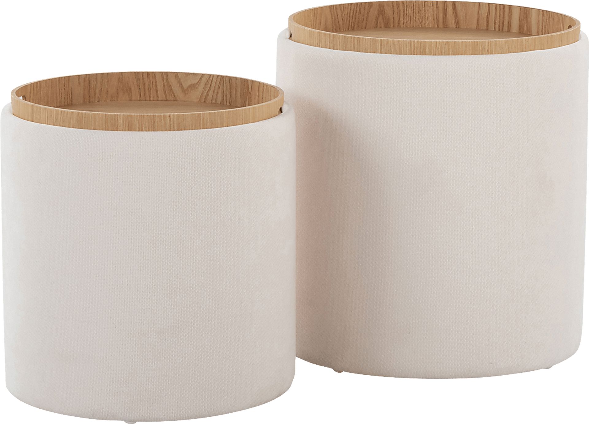Traymore White Ottoman, Set of 2 - Image 5