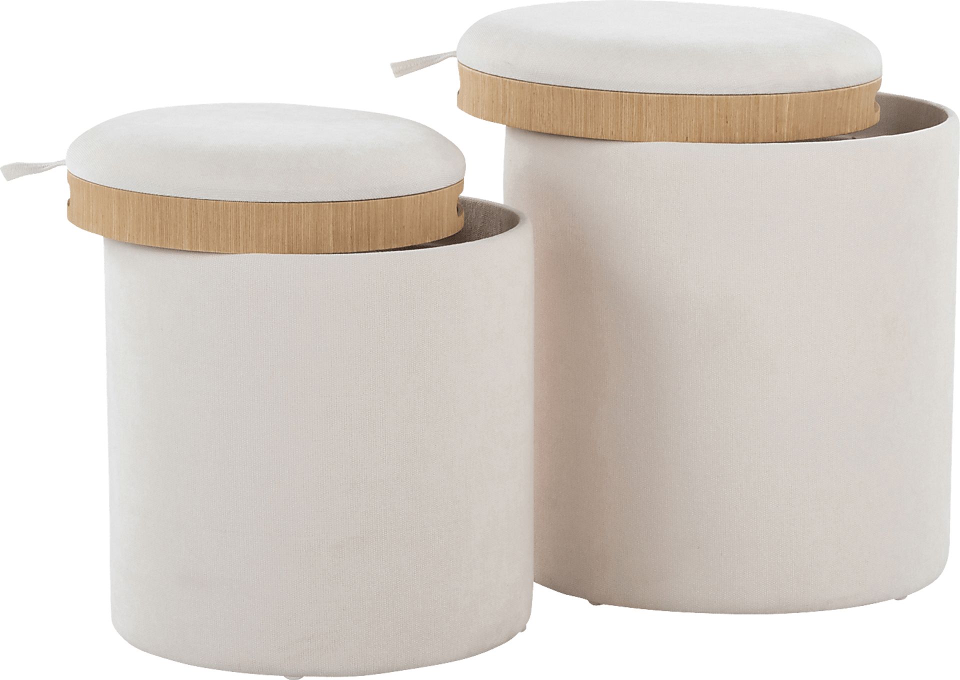 Traymore White Ottoman, Set of 2 - Image 6