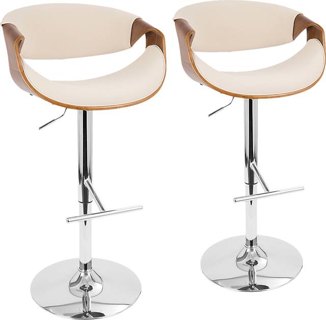 Trefore Cream Adjustable Barstool, Set of 2 - Thumbnail - Image 1