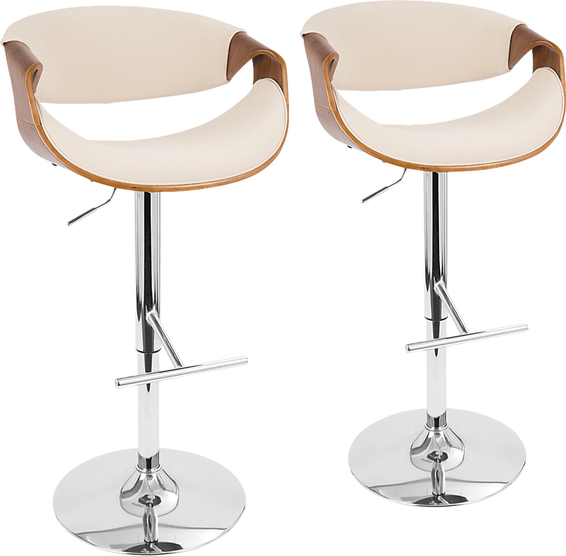 Trefore Cream Adjustable Barstool, Set of 2 - Image 1
